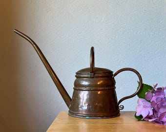 Copper Watering Can Solid Vintage Handmade Item