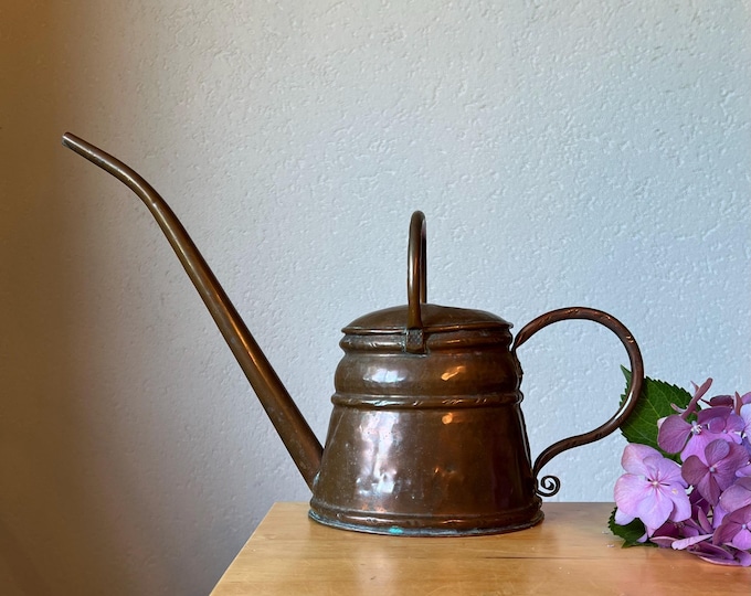 Copper Watering Can Solid Vintage Handmade Item