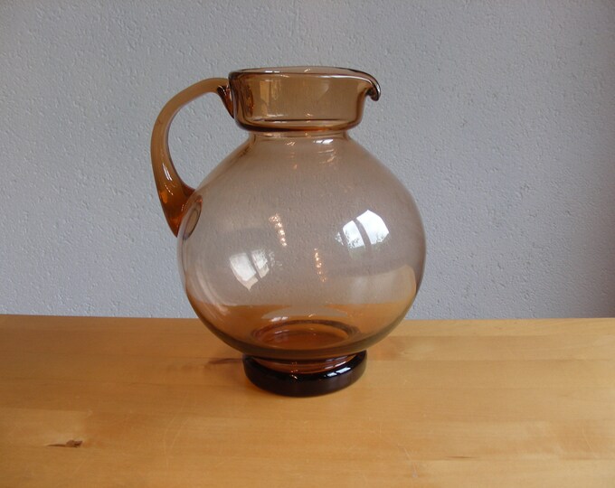 Peach glass pitcher