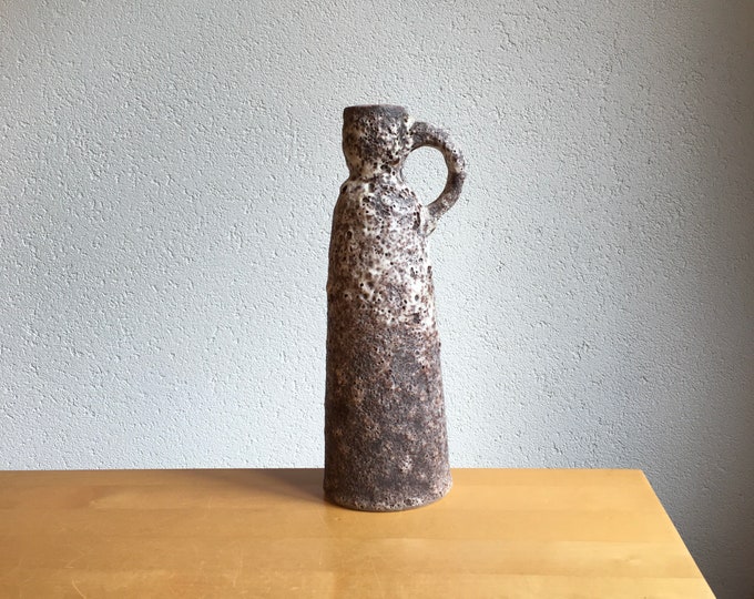 Ruscha 342 3 Bud Vase Jug Fat Lava Volcano Glaze West German Pottery