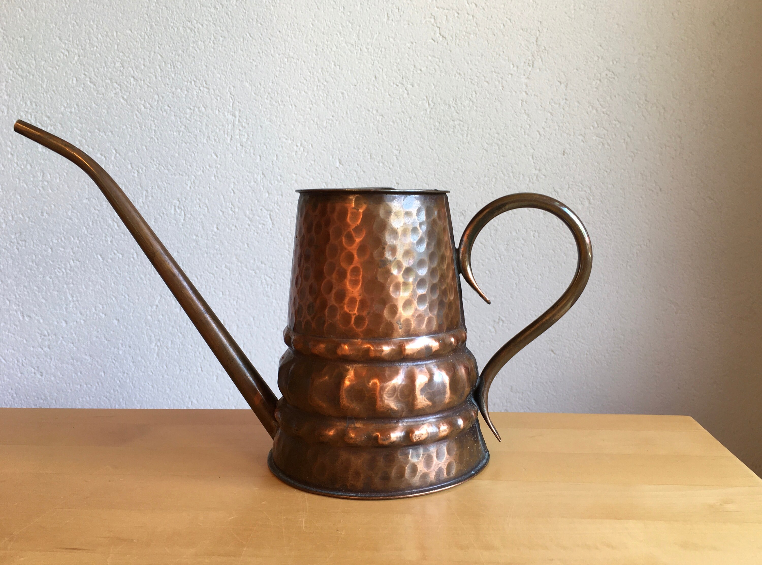 Vintage Copper Watering Can Sold As Deco Leaks Hand Made Swiss Item