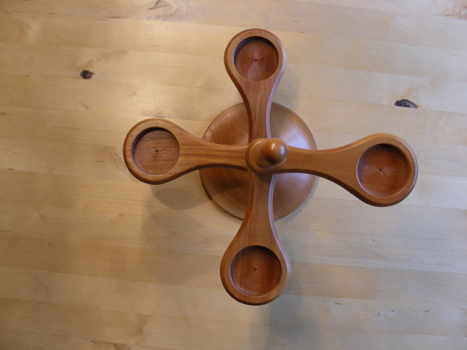 Vintage adjustable candle holder, solid wood