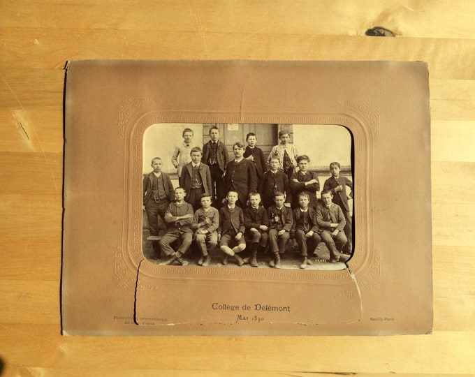 Antique photo, College De Delemont May 1890, Photographe de Jongh Frères