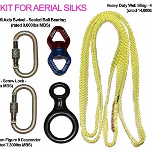 Low Stretch Aerial Silk Kits Solid Colors image 9