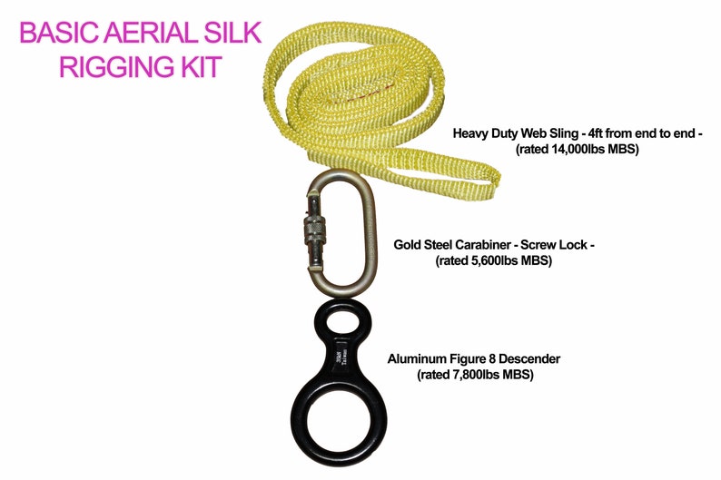 Low Stretch Aerial Silk Kits Solid Colors image 8