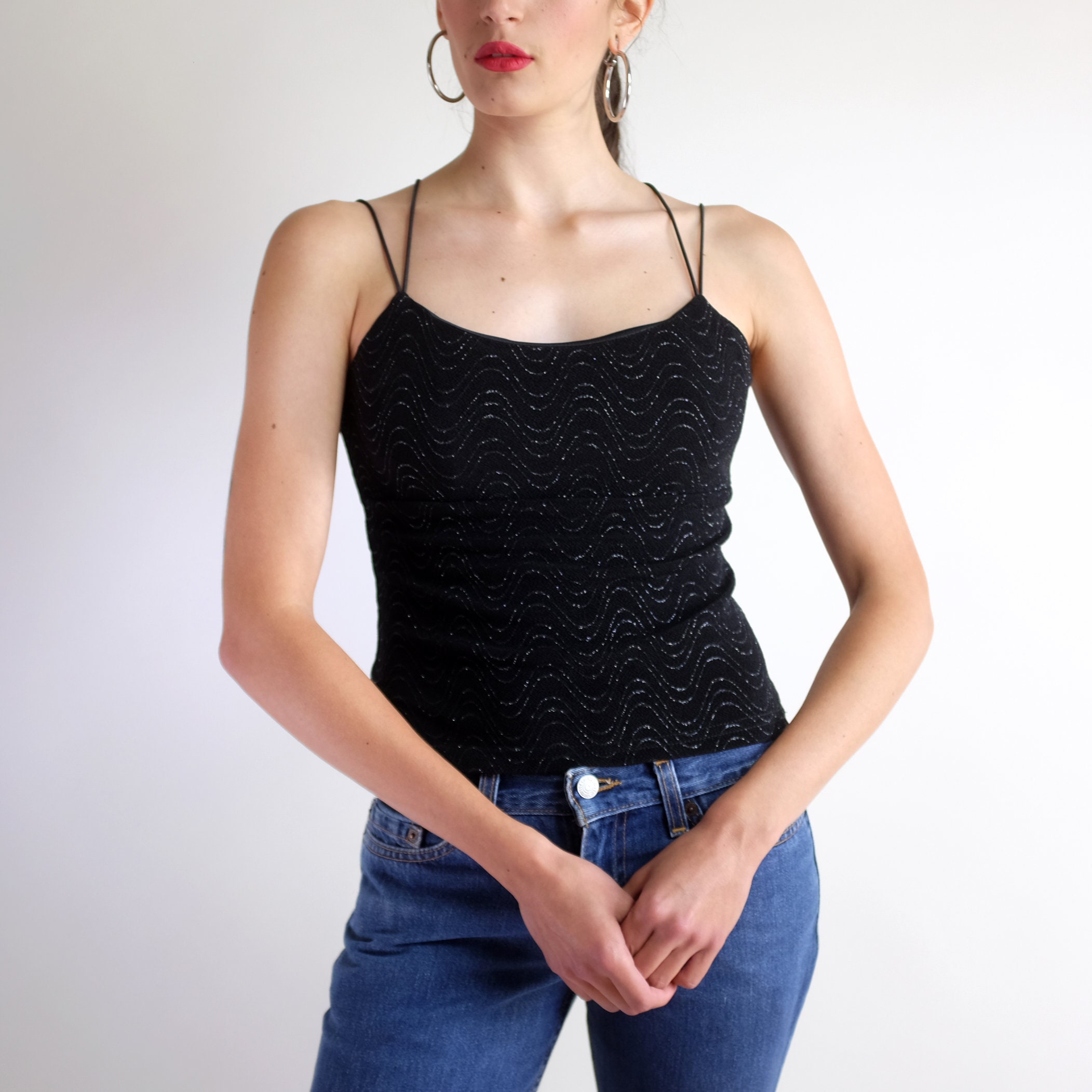 Black tank blouse Clearance