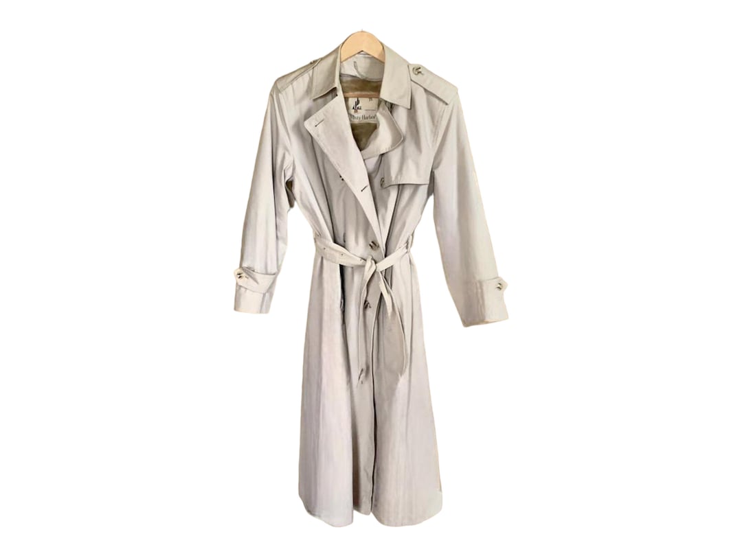 Belted Trench Coat Classic Beige Vintage 90s Trench Coat - Etsy
