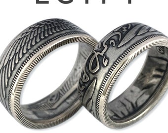 Egyptian coin ring, Silver 20 Piasters 1956 Egypt, Rare Egyptian ring! Sizes 8-15 US. Arab Republic of Egypt