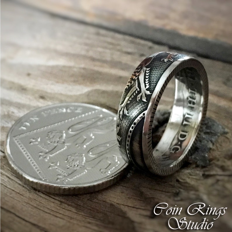 British Souvenir Coin Ring Made From 10p Ten Pence Ten Etsy
