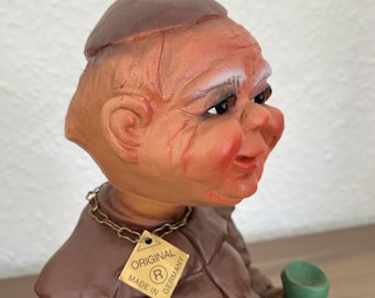 Heico Figur “Betrunkener Mönch”, Heico Puppe, hergestellt in Deutschland, Vintage 1960er-70er Jahre