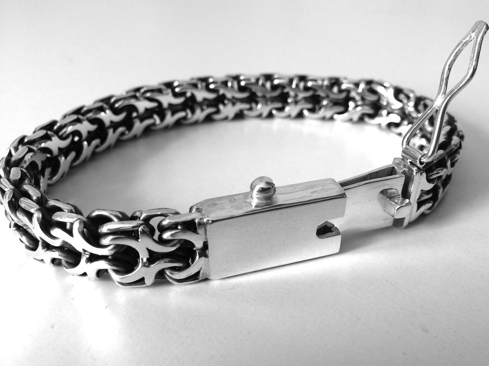 Men's Silver Bracelet 925 Sterling Silver. Big Heavy Etsy