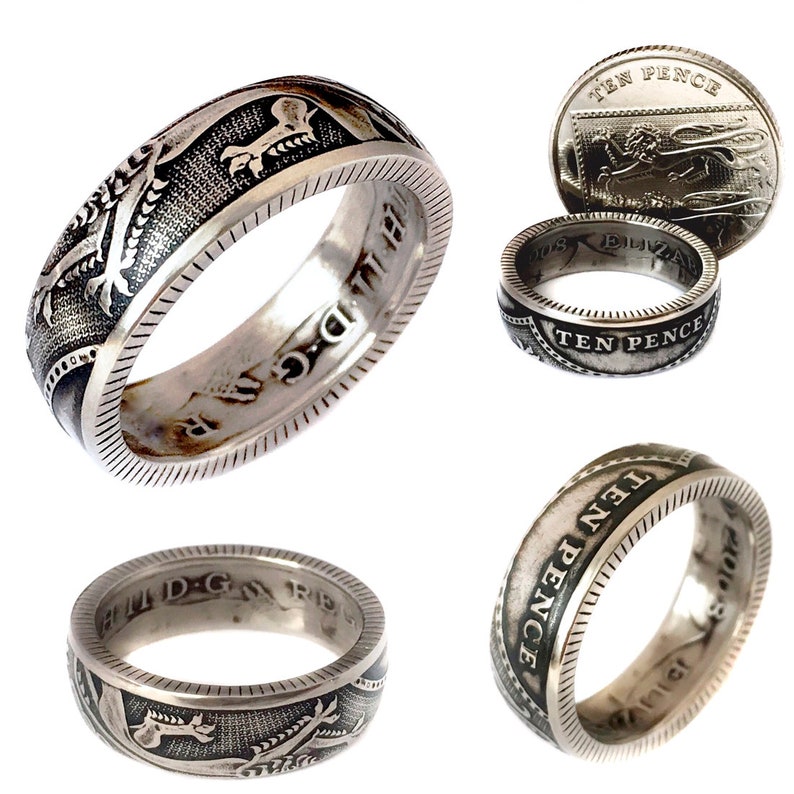 British Souvenir Coin Ring Made From 10p Ten Pence Ten Etsy