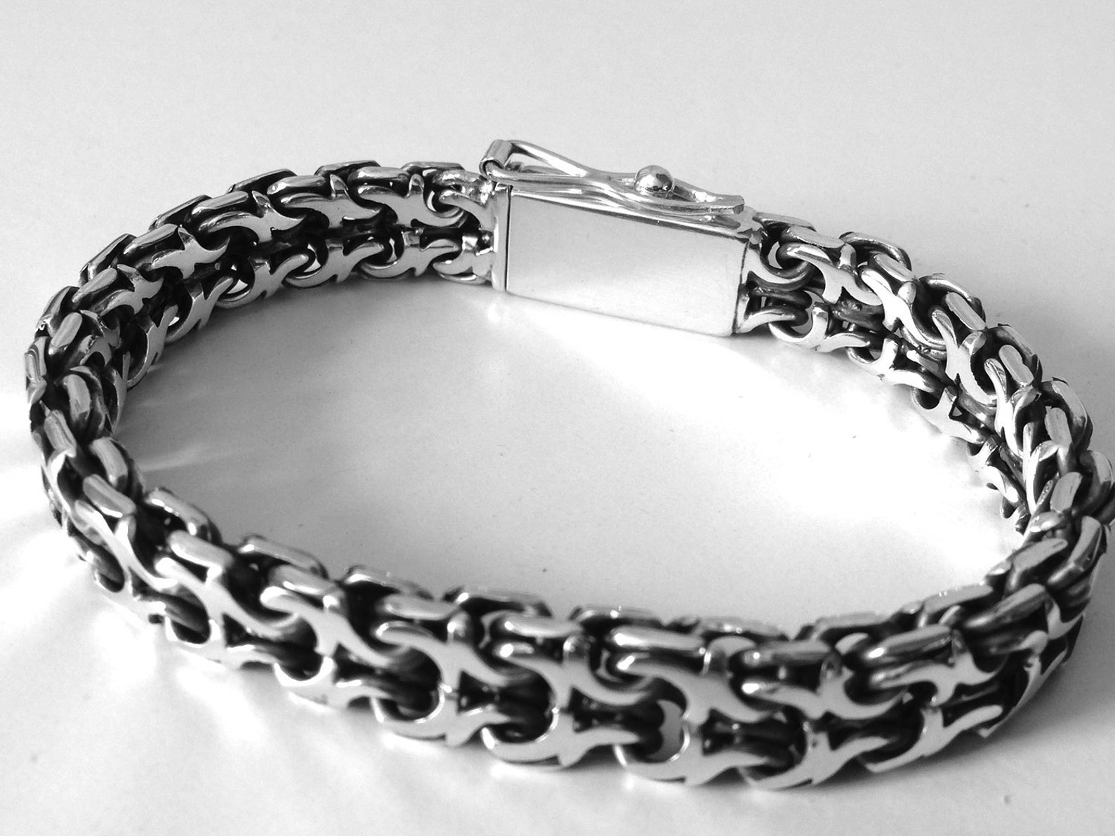Men's Silver Bracelet 925 Sterling Silver. Big Heavy Etsy