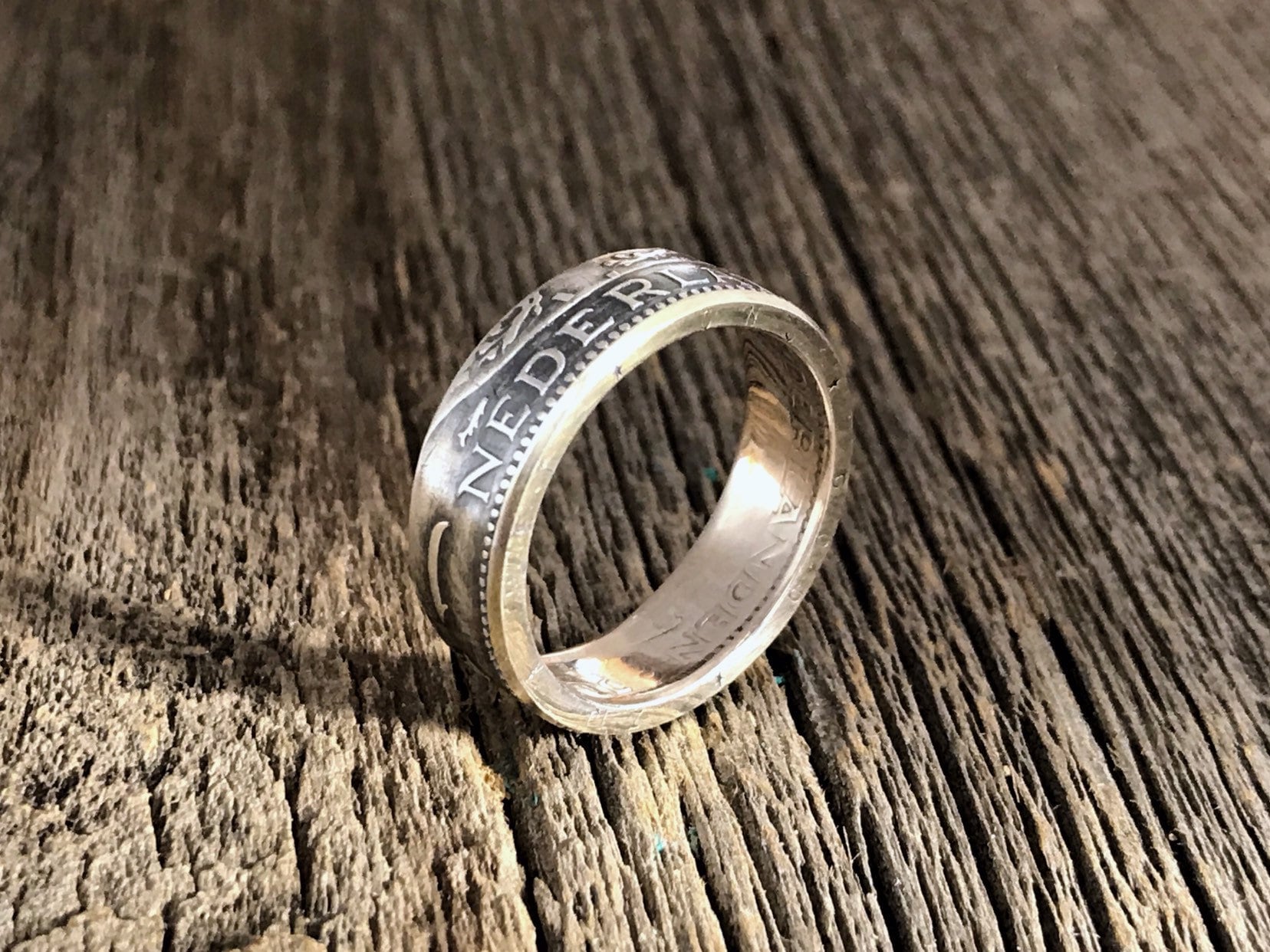 Silver Dutch Coin Ring Netherlands 1 Gulden Handmade Rings Etsy