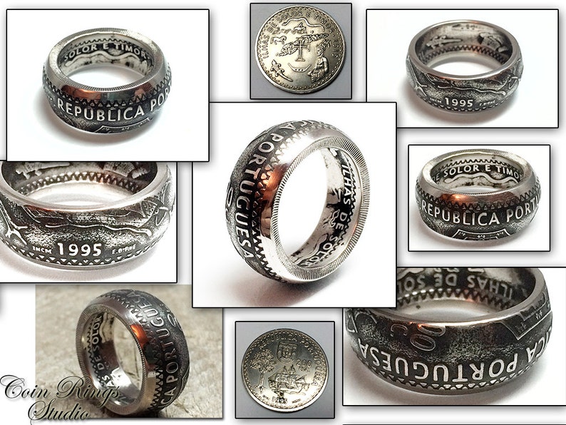 Portuguese Coin Ring Souvenir From Portugal Portuguesa 200 Etsy
