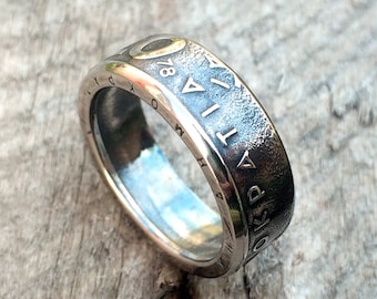 Coin Ring Greece - Greek 20 Drachmas - Rings from Coins - Souvenir - Any Size - Any Years - Patina