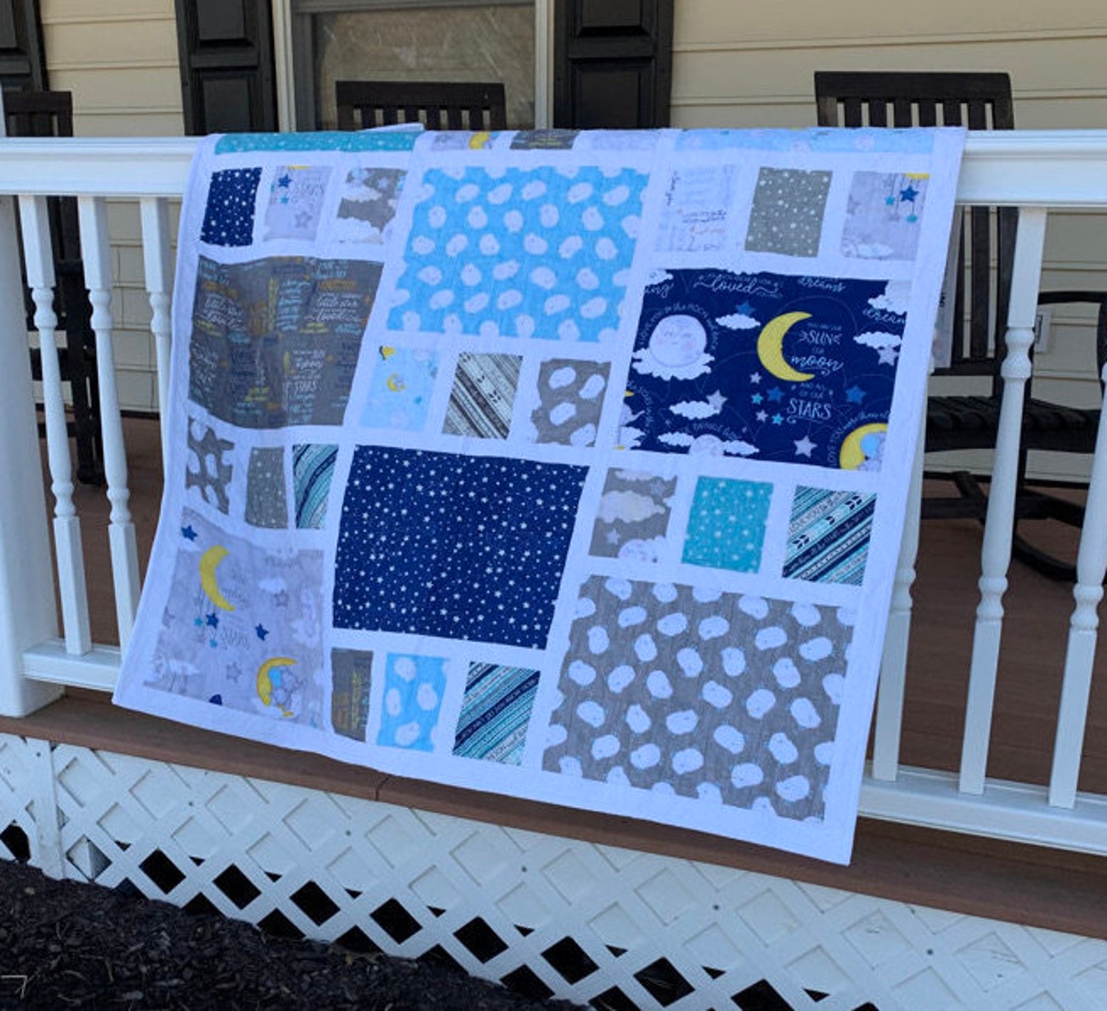 Sun, Moon and Stars Baby Quilt Etsy