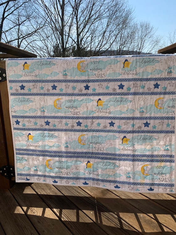 Sun Moon and Stars Baby Quilt Etsy