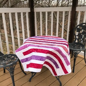 Pink and Purple Batik Striped Quilt - Etsy