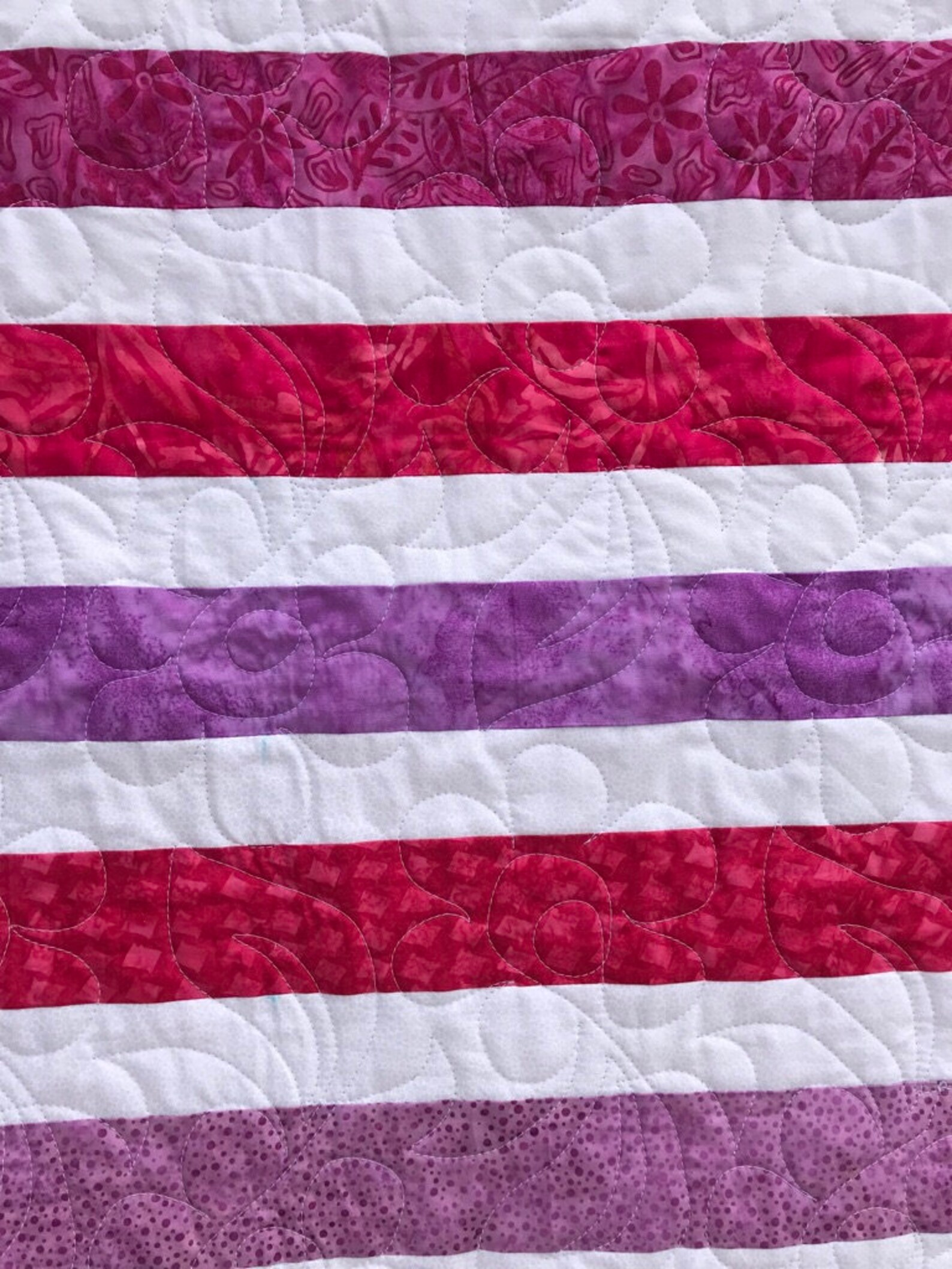 Pink and Purple Batik Striped Quilt - Etsy