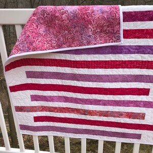Pink and Purple Batik Striped Quilt - Etsy