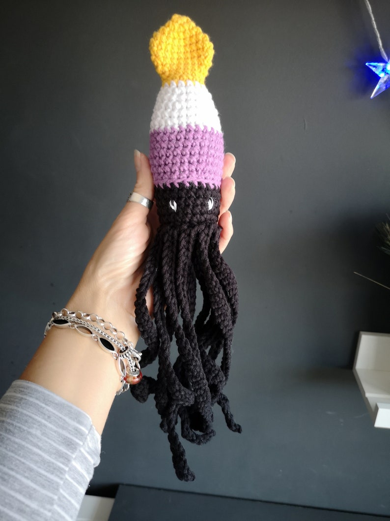 Crochet LGBTQ, Nonbinary pride, LGBTQ squid image 5
