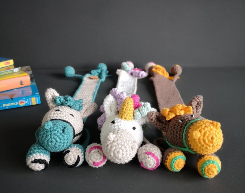 Marque-page licorne, marque-page au crochet, cadeaux rat de bibliothèque image 10