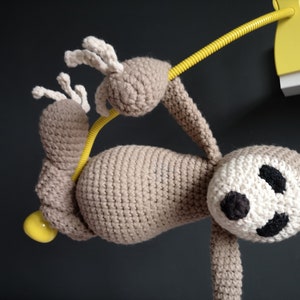 Crochet sloth, Baby room, Nursery room decorations, Amigurumi sloth image 5