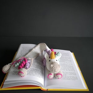 Marque-page licorne, marque-page au crochet, cadeaux rat de bibliothèque image 9