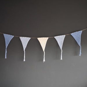 Crochet triangle garland, Baby boy room bunting, Baby shower decorations, Wall hanging nursery image 5
