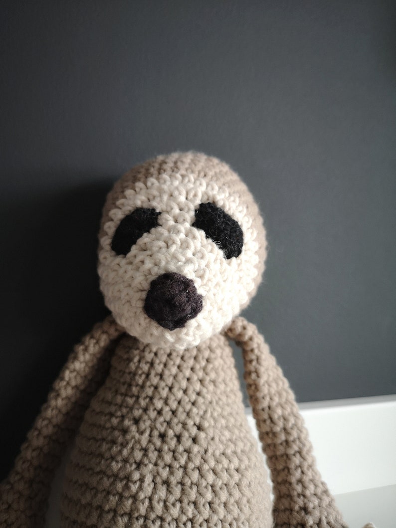 Crochet sloth, Baby room, Nursery room decorations, Amigurumi sloth image 7