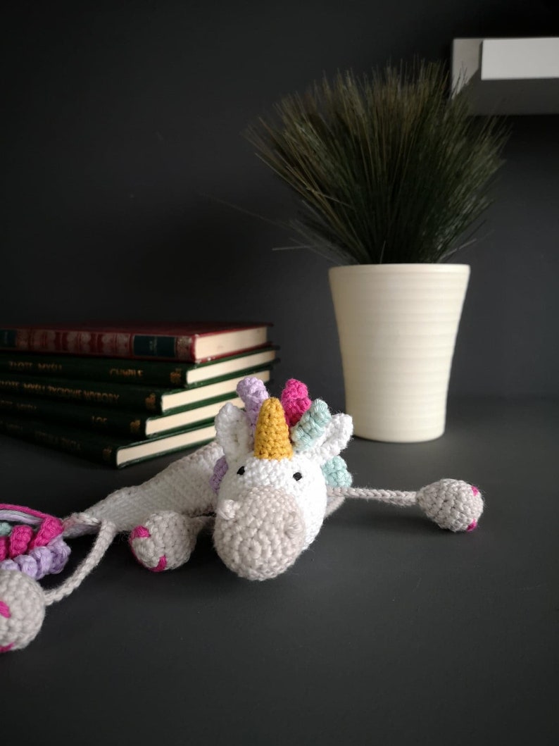 Marque-page licorne, marque-page au crochet, cadeaux rat de bibliothèque image 1