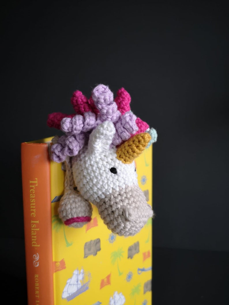 Marque-page licorne, marque-page au crochet, cadeaux rat de bibliothèque image 8