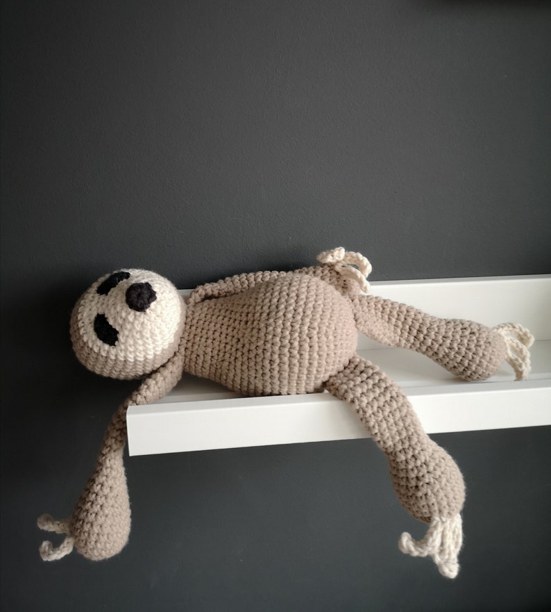 Crochet sloth, Baby room, Nursery room decorations, Amigurumi sloth image 4