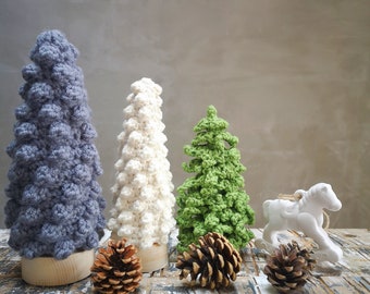 Ensemble de sapins de Noël au crochet, décorations de Noël, Christams Royaume-Uni