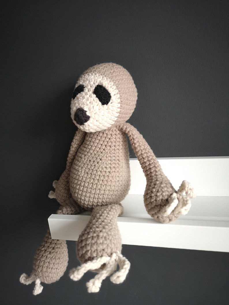 Crochet sloth, Baby room, Nursery room decorations, Amigurumi sloth image 2