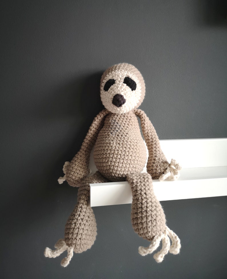 Crochet sloth, Baby room, Nursery room decorations, Amigurumi sloth image 1