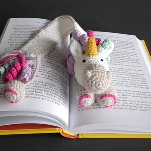 Marque-page licorne, marque-page au crochet, cadeaux rat de bibliothèque image 7