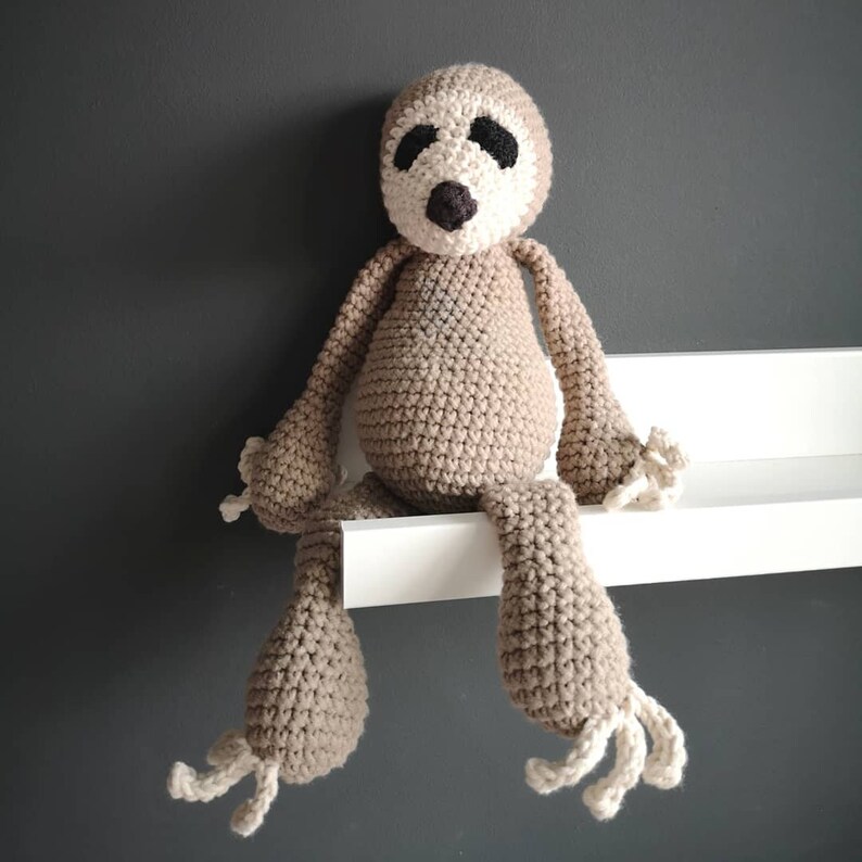 Crochet sloth, Baby room, Nursery room decorations, Amigurumi sloth image 6