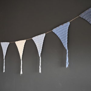 Crochet triangle garland, Baby boy room bunting, Baby shower decorations, Wall hanging nursery image 6
