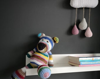 Lovely amigurumi teddy bear, Colorful crochet bear, 1st birthday gift, Baby shower gifts