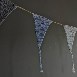 Crochet triangle garland, Baby boy room bunting, Baby shower decorations, Wall hanging nursery image 3