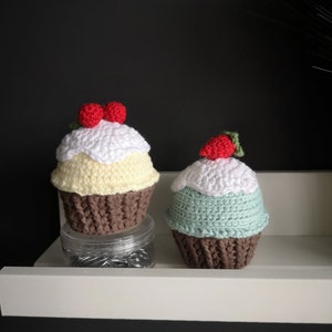 Crochet cupcake with strawberry on the top, Home decorations, Kitchen decor in the UK image 8