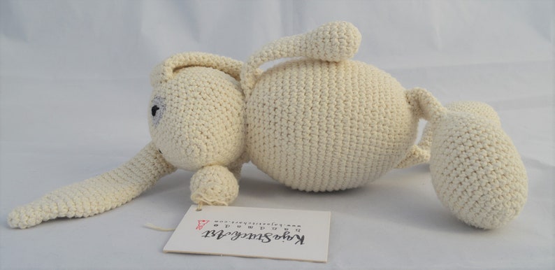 Baby gift Lovely crochet white bunny toy Personalized bunny Stuffed bunny