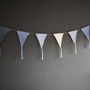 Crochet triangle garland, Baby boy room bunting, Baby shower decorations, Wall hanging nursery image 10