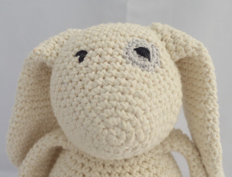 Baby gift Lovely crochet white bunny toy Personalized bunny Stuffed bunny