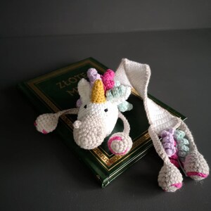 Marque-page licorne, marque-page au crochet, cadeaux rat de bibliothèque image 5