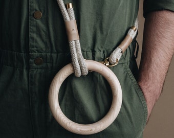 Dog Leash: Hemp Rope & Soft Beige Leather, Earthy Harmony Meets Functionality - ASH Sandstone Stride