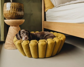 Modern Snuggle Dog Bed: rifugio per cani di piccola taglia, regalo di lusso "HAVEN"