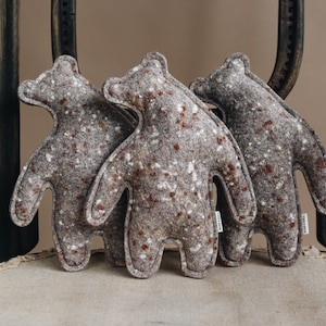 Handmade Wool Felt Bear Dog Toy: Interactive Puppy Gift "BEAR"